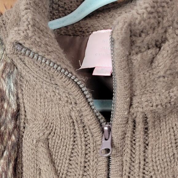 Romeo & Juliet Couture Brown Wool & Faux Fur Vest, Sz M - Picture 3 of 6